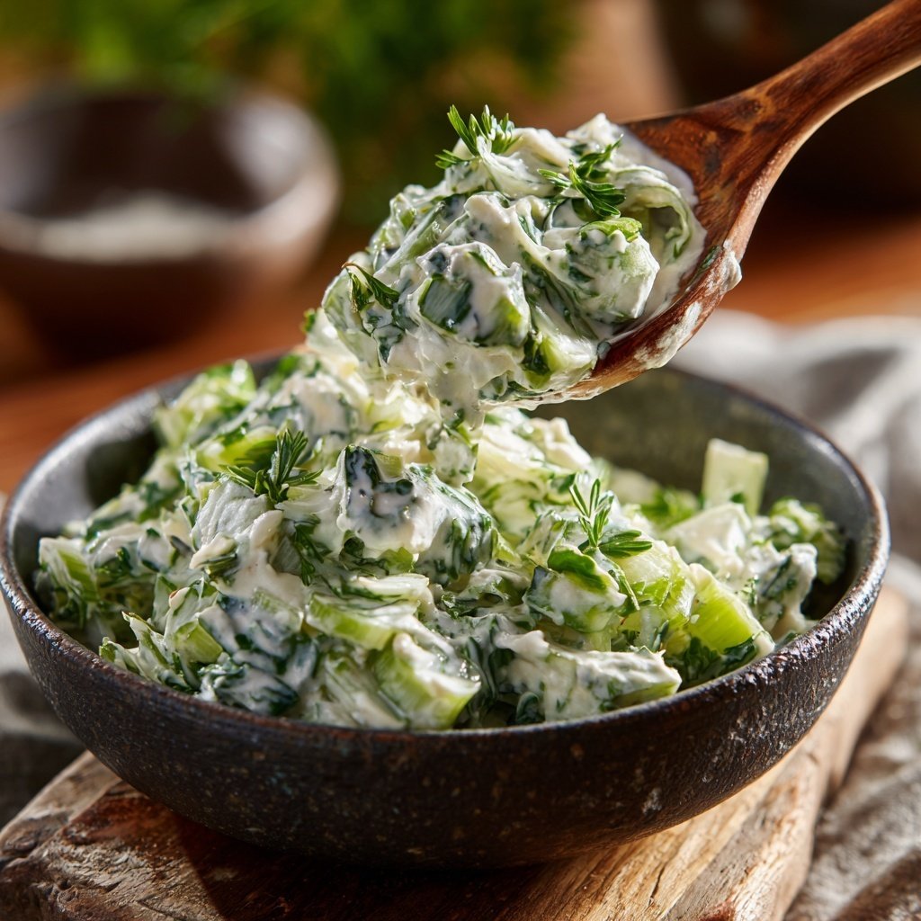 Celery Salad With Yogurt Dressing