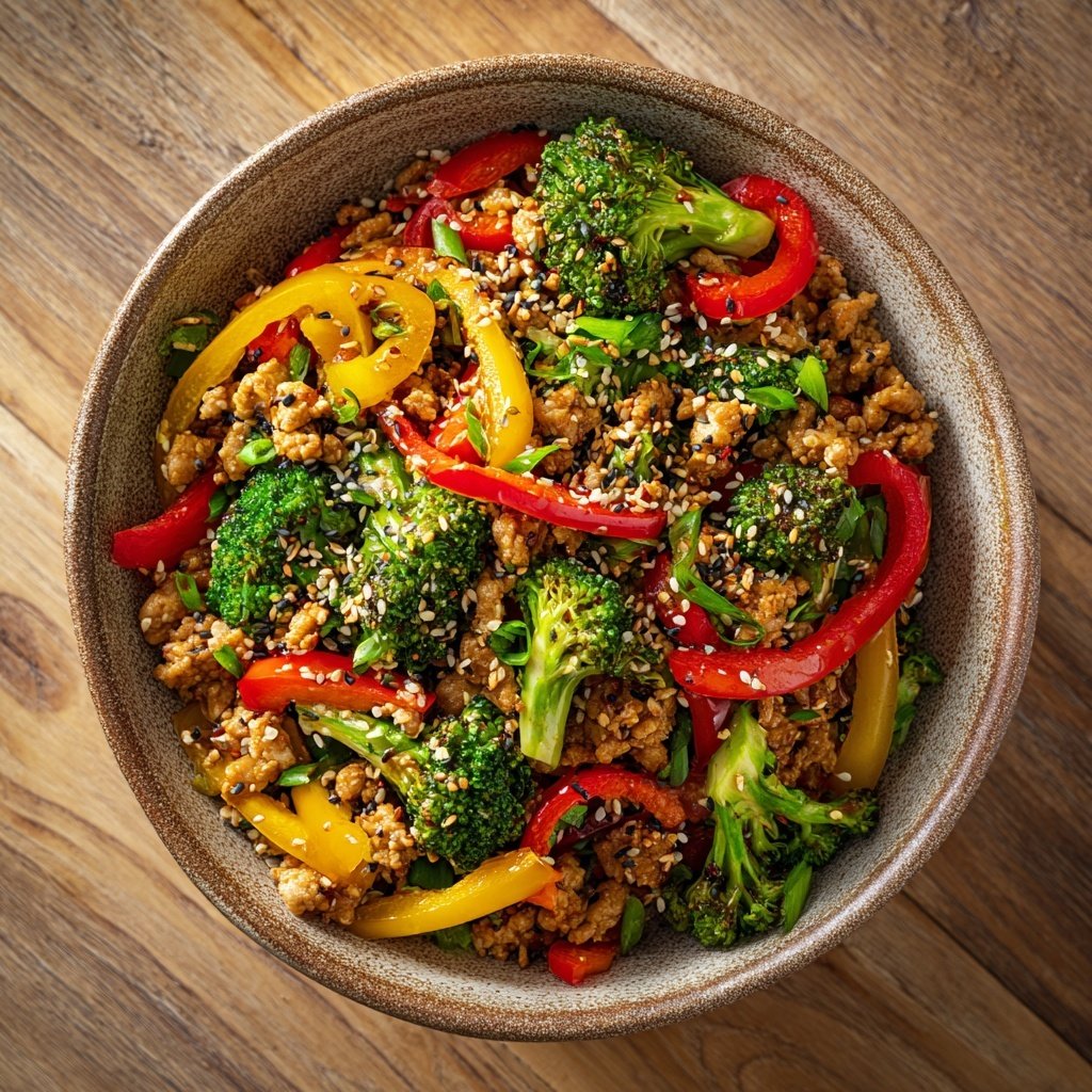 Ground Chicken Stir Fry Bowl