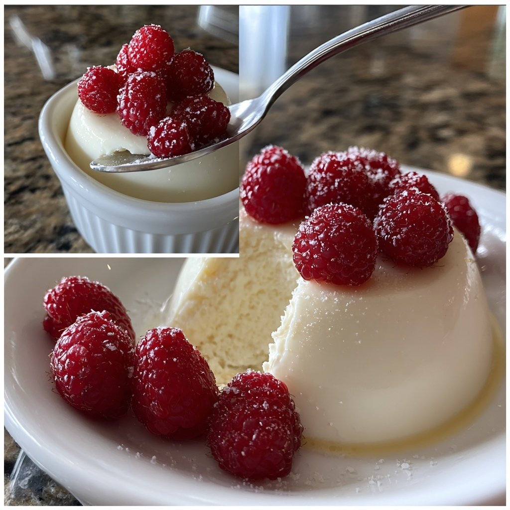 Vanilla Panna Cotta with Raspberries