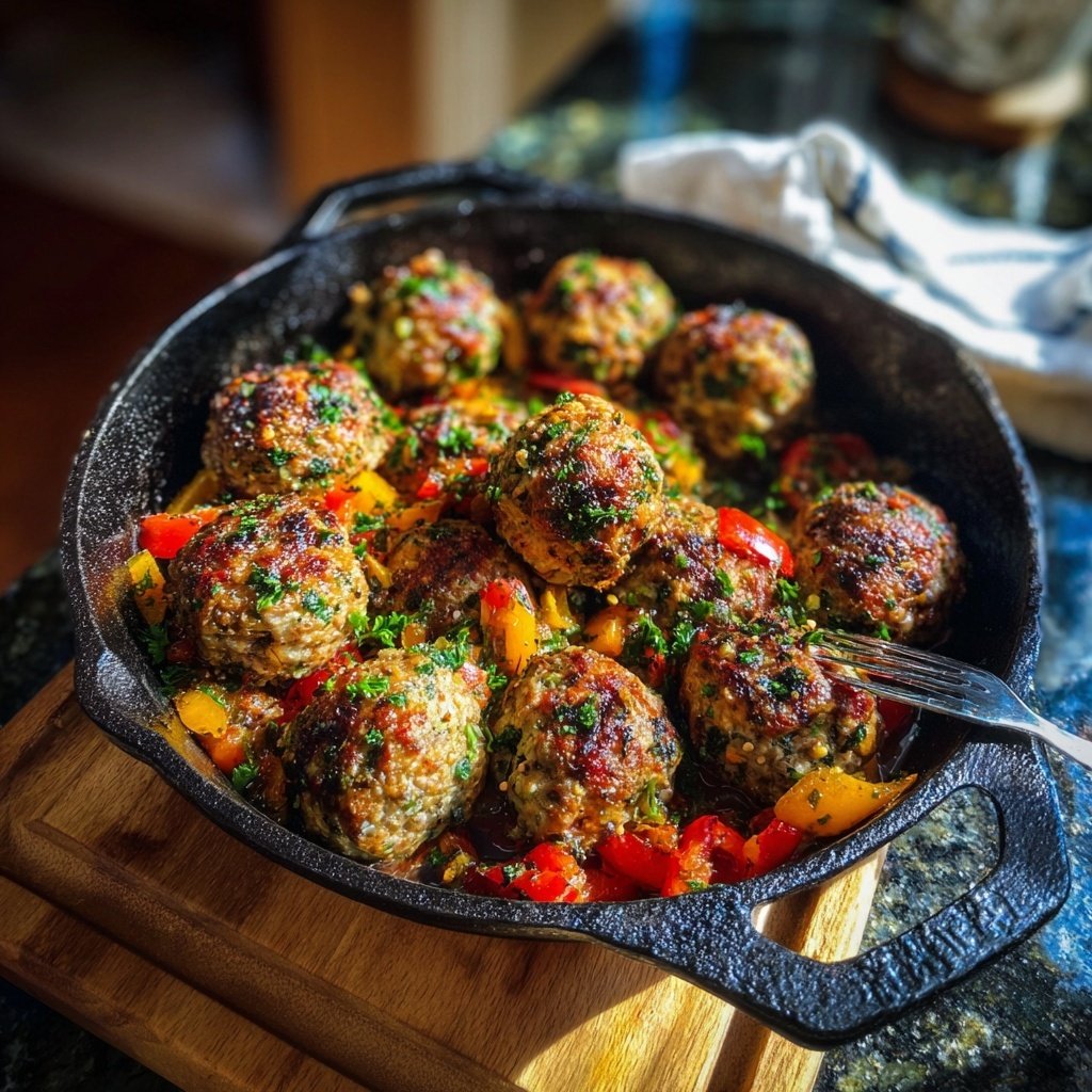 Ground Turkey Meatball Skillet