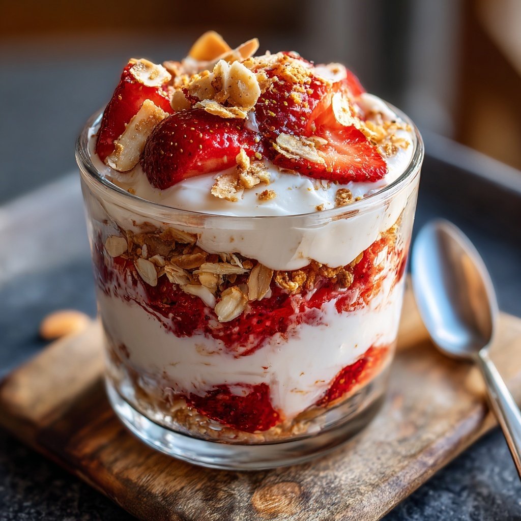 Strawberry Almond Yogurt Parfait