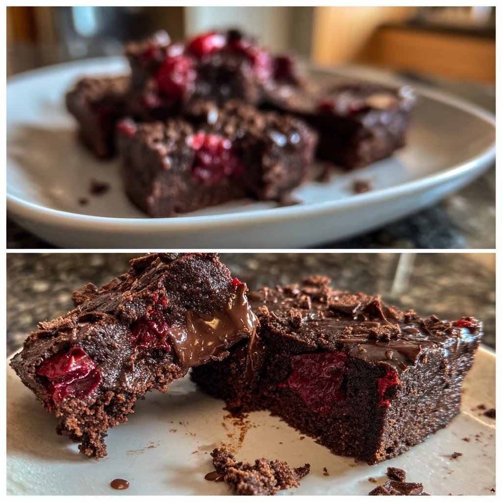 Chocolate Cherry Fudge Squares