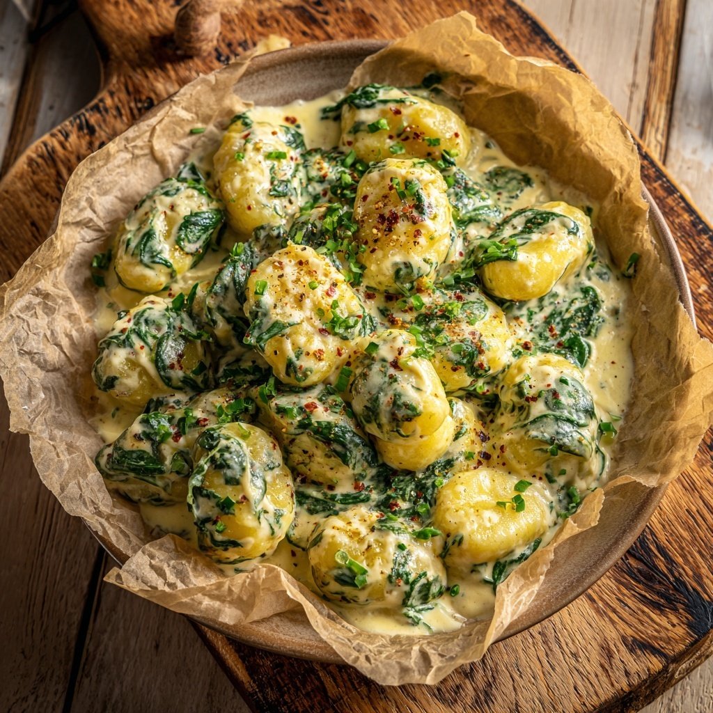 Creamy Spinach Gnocchi