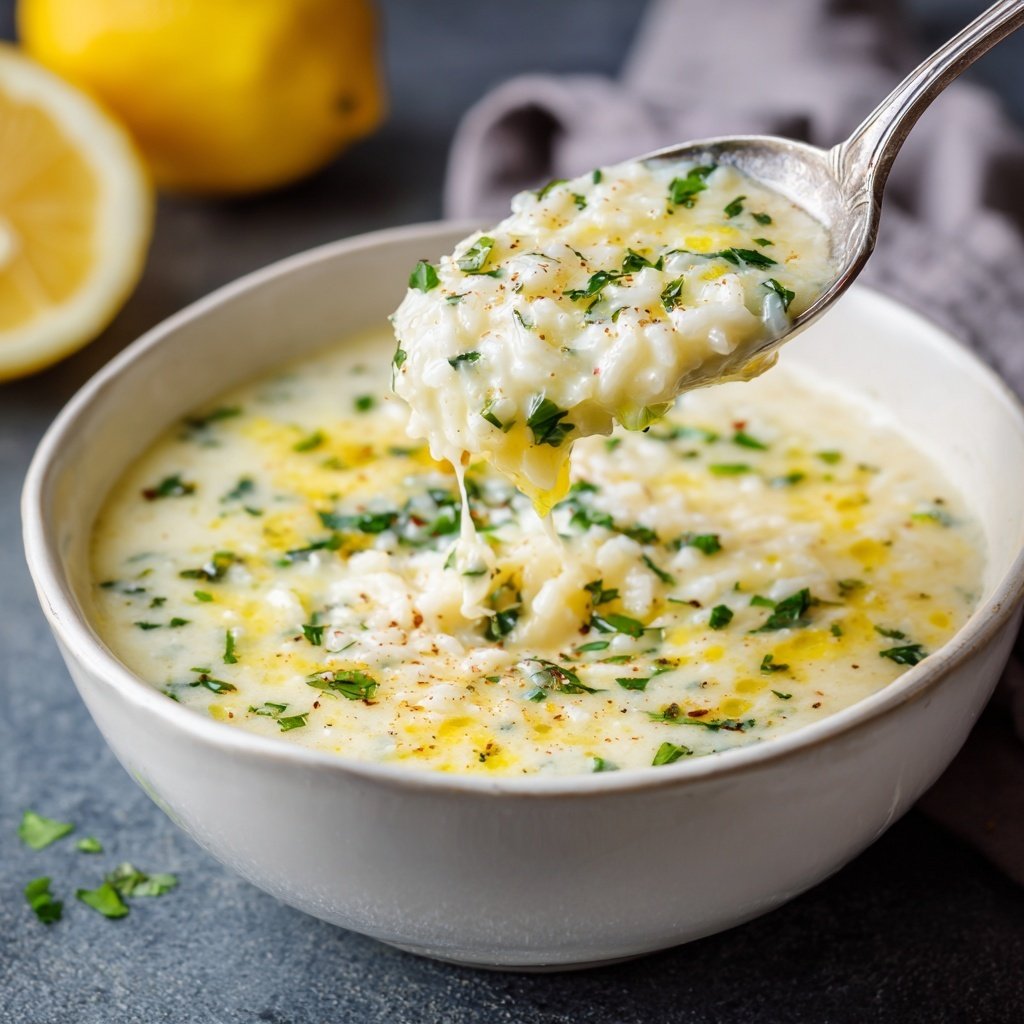 Spring Lemon Rice Soup