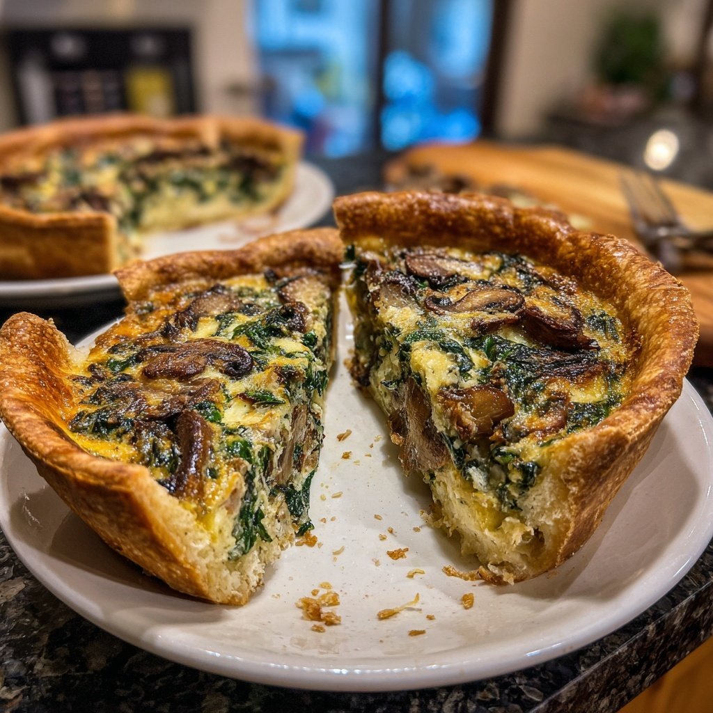 Sunday Spinach Mushroom Quiche