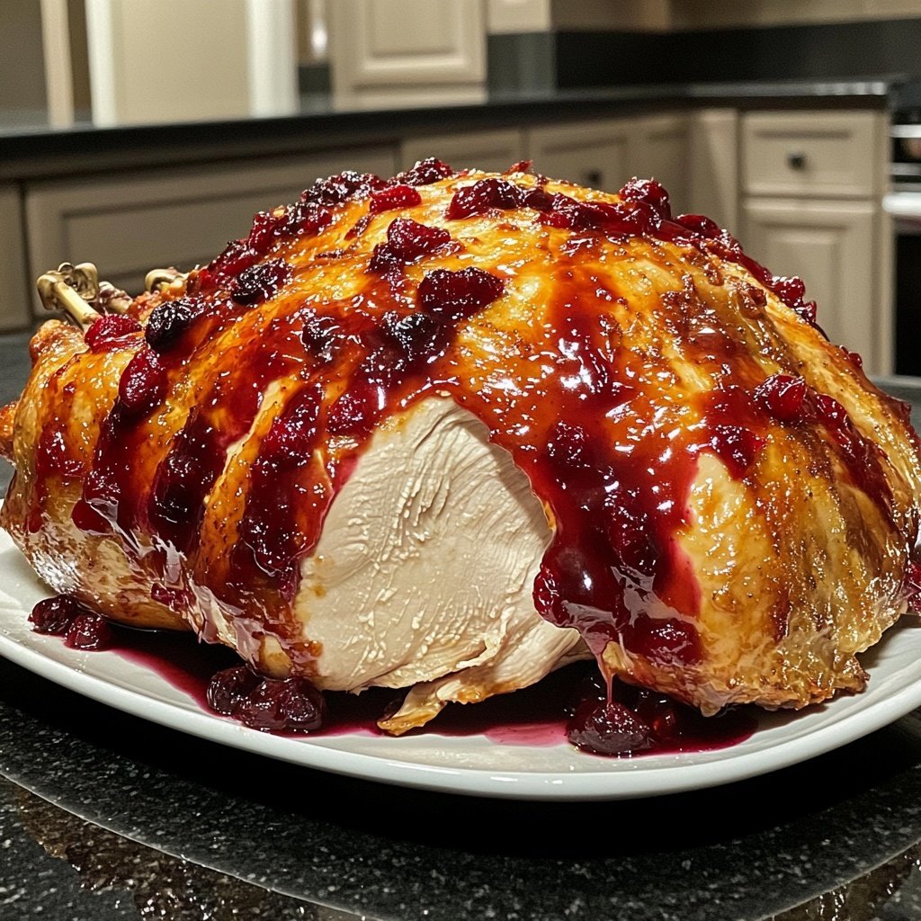 Roasted Turkey with Cranberry Glaze