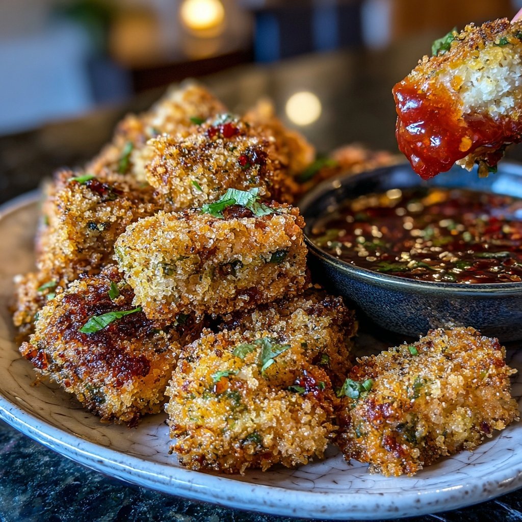Crispy Tofu Veggie Nugget Bites