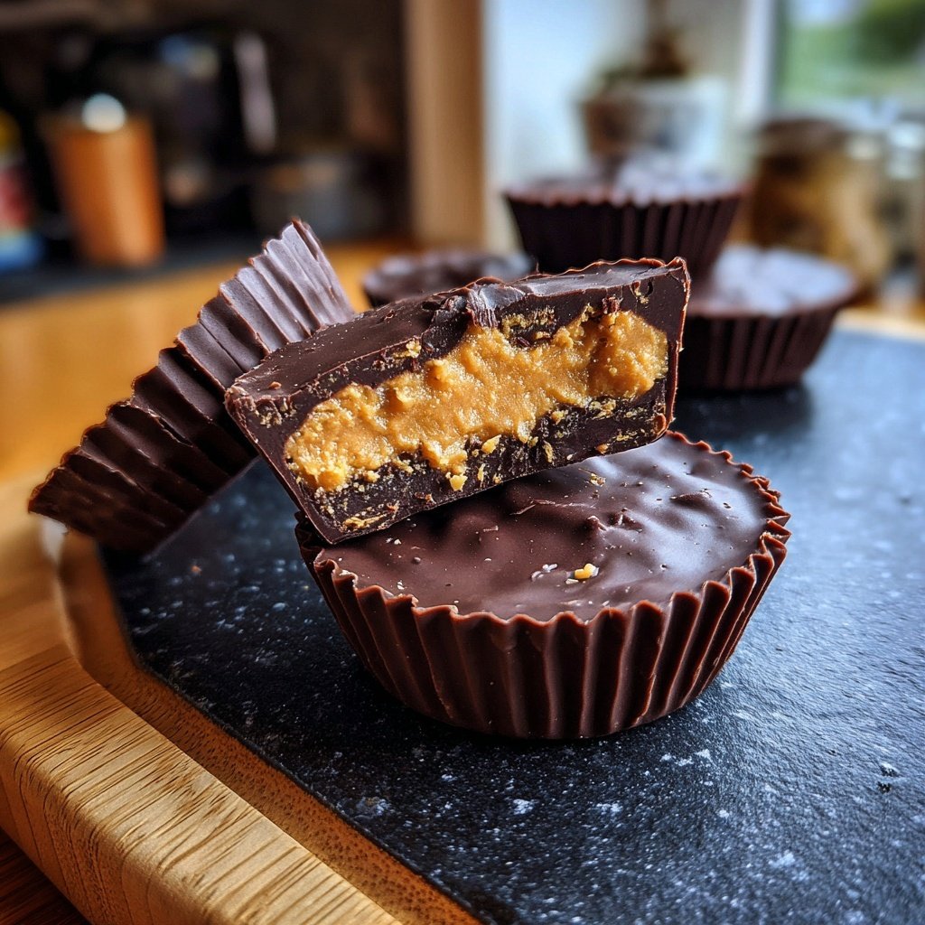 Homemade Peanut Butter Cups with Dark Cocoa