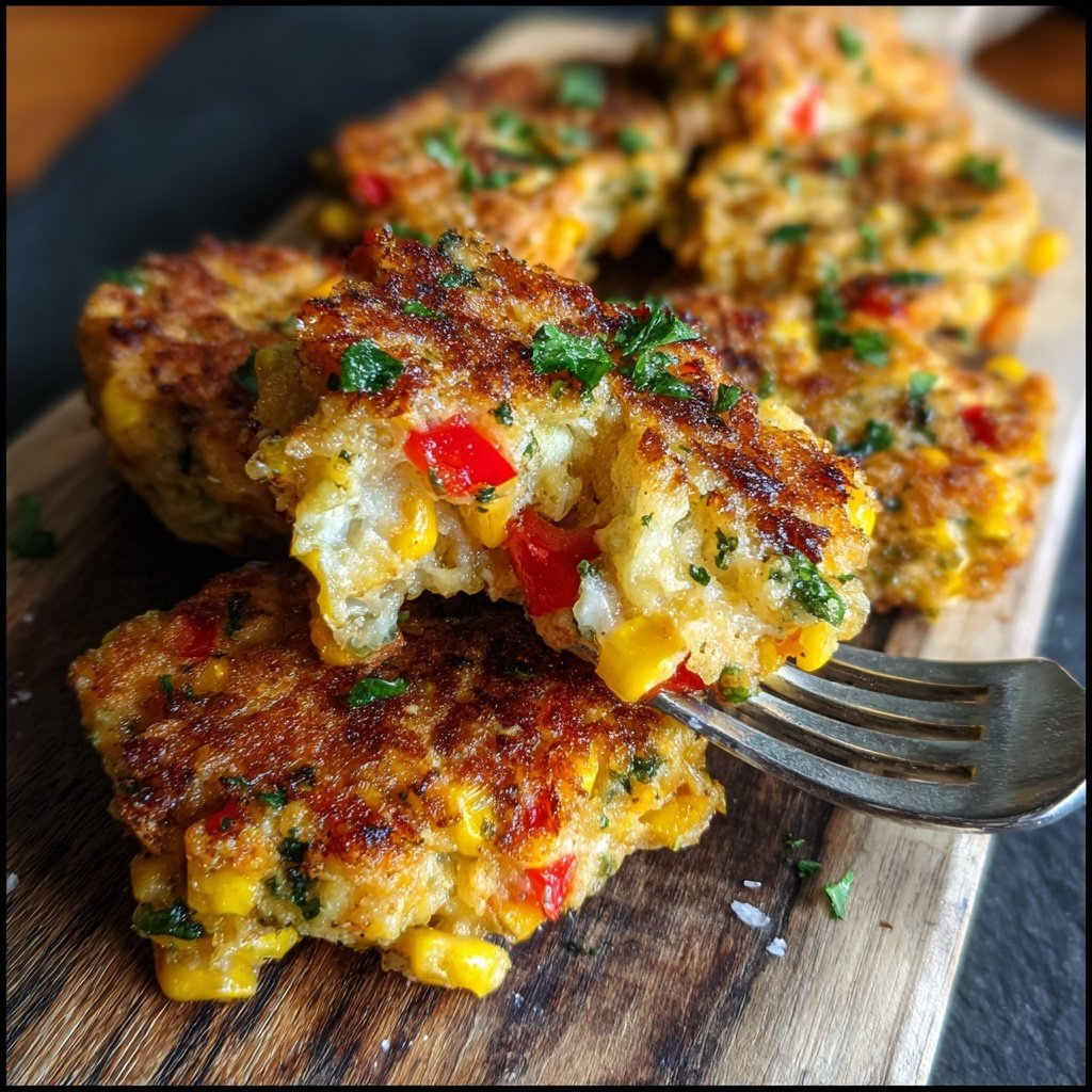 Baked Sweet Corn Veggie Fritters