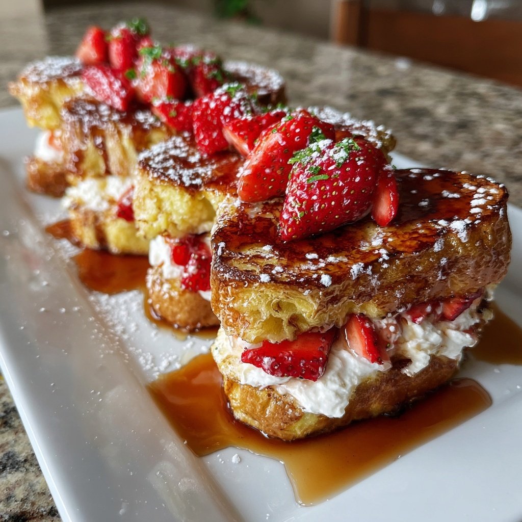 Strawberry Cream Cheese Stuffed French Toast