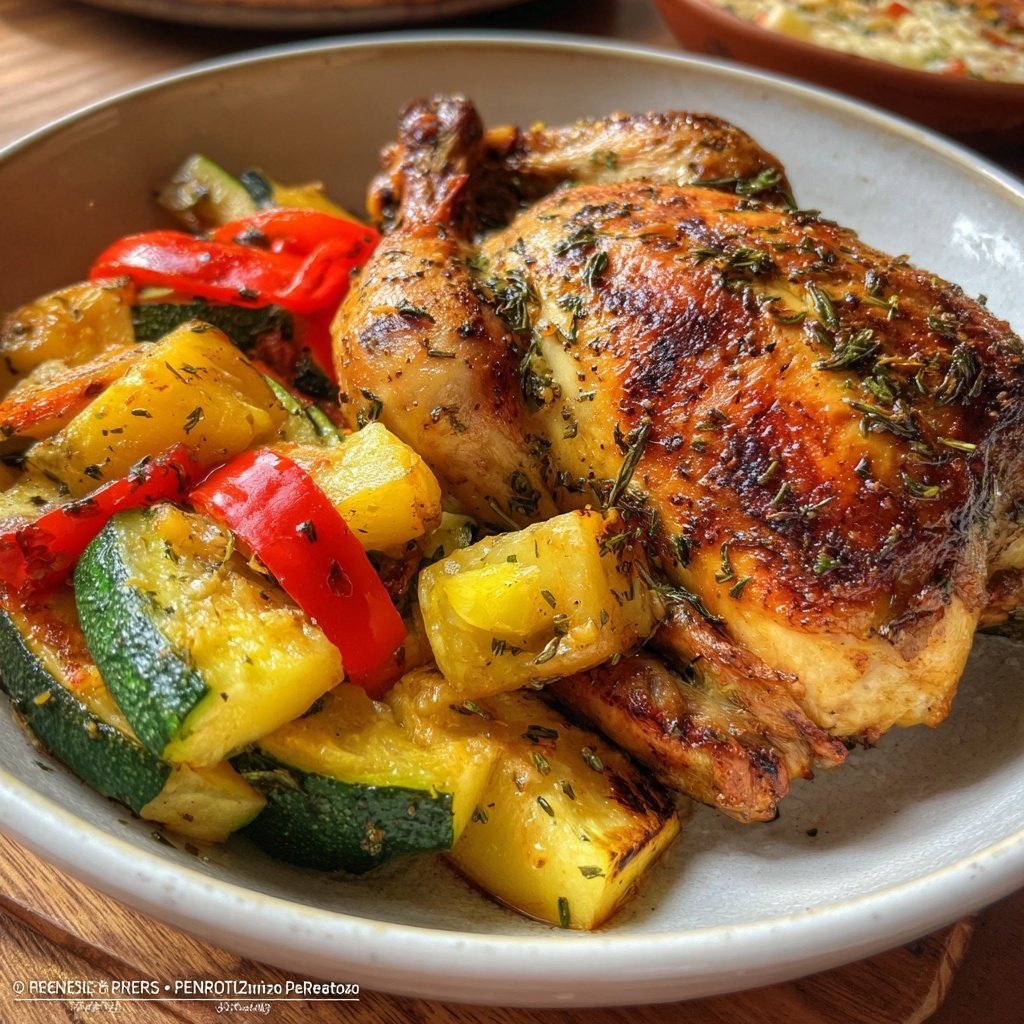 Healthy Lemon Herb Chicken With Roasted Vegetables
